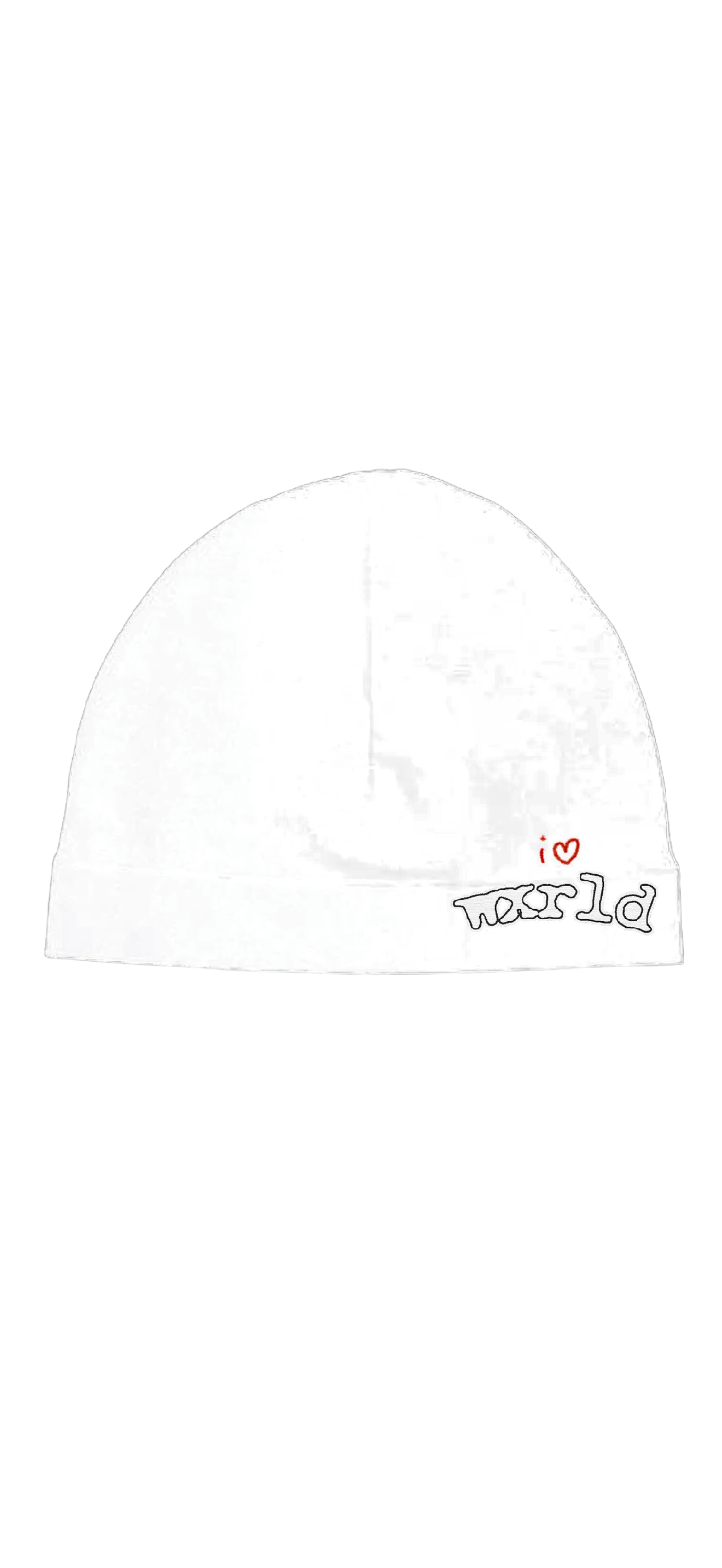 "I Love Wxrld" White Skull Cap