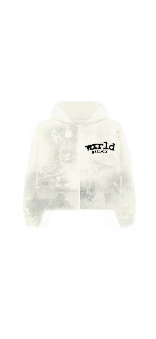 "Memories" Tan Zip Up