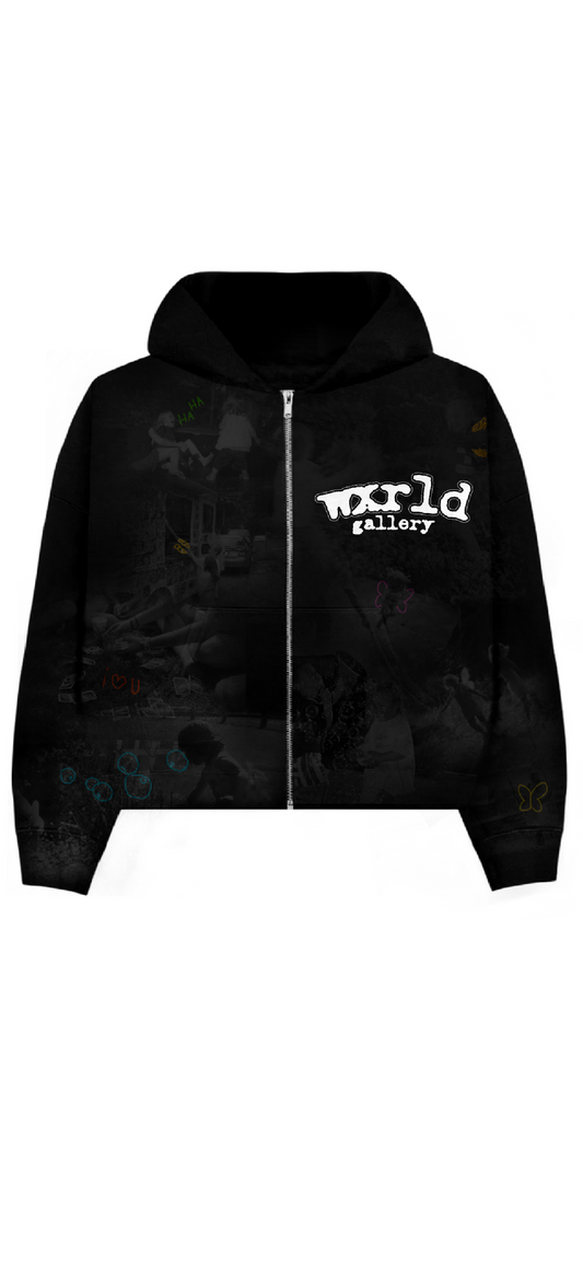 "Memories' Black Zip Up