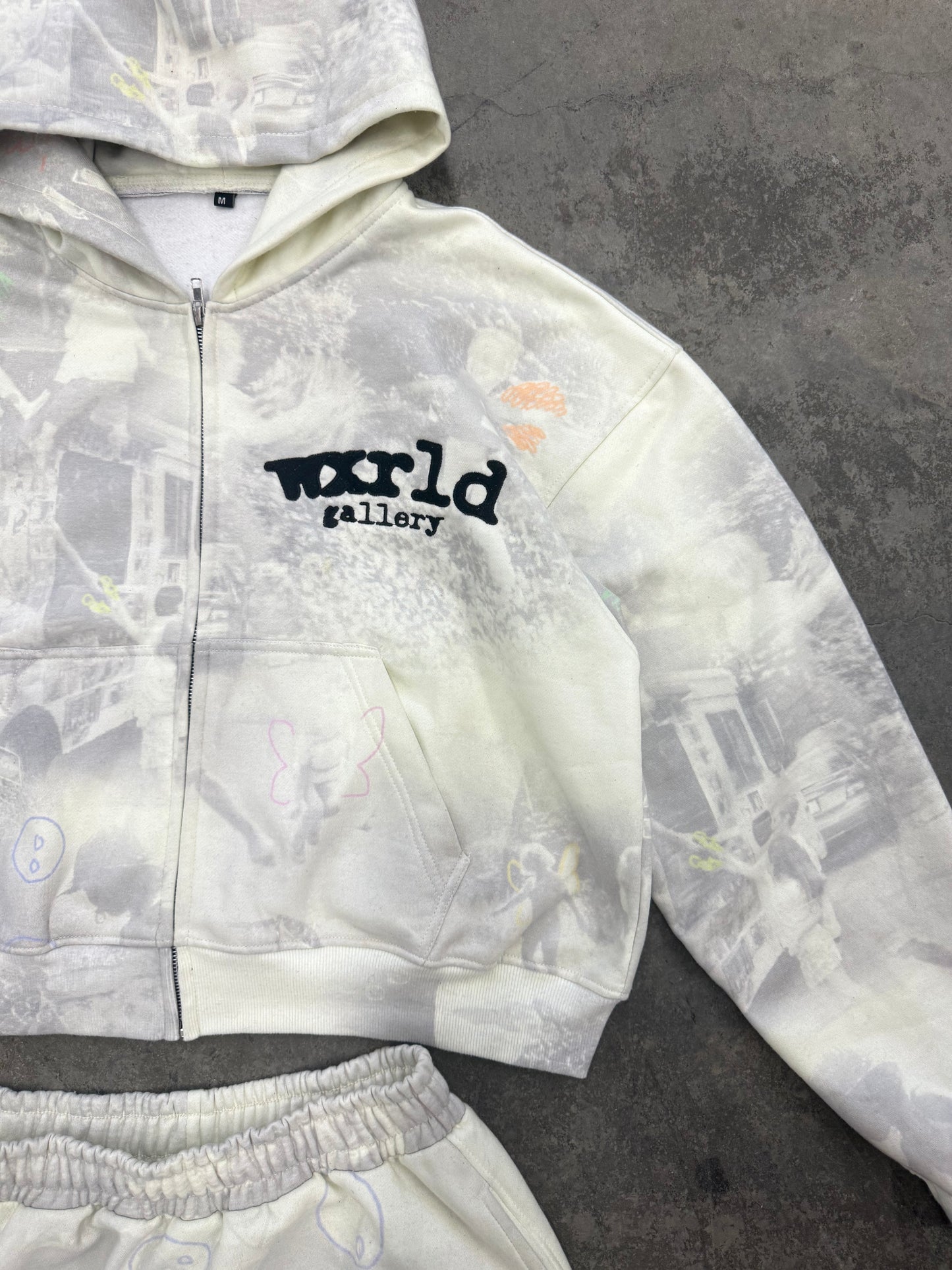 "Memories" Tan Zip Up